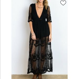 Wishlist Plunge  Maxi Romper Jumpsuit sz Small